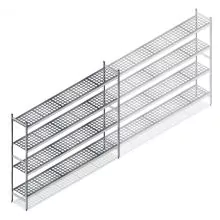Hygienisches Regal 6611 1800x1740x360 mm (hxbxt) 4 Ebenen Anfangsregal