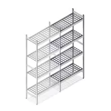Hygienisches Regal 6611 1800x630x360 mm (hxbxt) 4 Ebenen Anbauregal