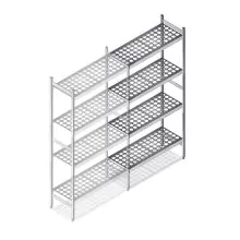 Hygienisches Regal 6611 1800x780x360 mm (hxbxt) 4 Ebenen Anbauregal