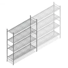 Hygienisches Regal 6811 1800x1200x460 mm (hxbxt) 4 Ebenen Anfangsregal