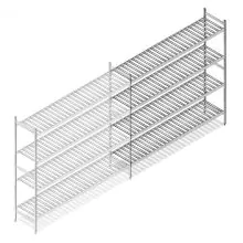 Hygienisches Regal 6811 1800x1320x460 mm (hxbxT) 4 Ebenen Anbauregal