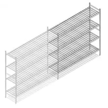 Hygienisches Regal 6811 1800x1320x560 mm (hxbxt) 4 Ebenen Anbauregal
