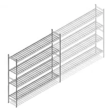 Hygienisches Regal 6811 1800x1500x360 mm (hxbxt) 4 Ebenen Anfangsregal
