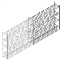 Hygienisches Regal 6811 1800x1620x460 mm (hxbxt) 4 Ebenen Anbauregal