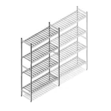 Hygienisches Regal 6811 1800x900x360 mm (hxbxt) 4 Ebenen Anfangsregal