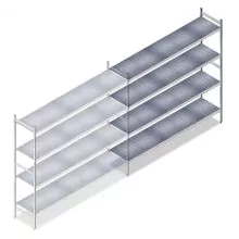 Hygienisches Regal 6622 1800x1320x460 mm (hxbxt) 4 Ebenen Anbauregal