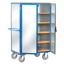 Schrankwagen 750 kg 1000x680 mit 5 Etagen, verzinktem Stahlblech und Espagnolettverschluss