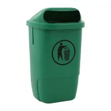 Kunststoff-Abfallbehälter für den Außenbereich, 50 Liter, grün