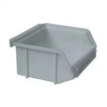 Kunststoff-Stapelbehälter, Lagerbehälter A1 100x100x50 mm (lxbxh) grau