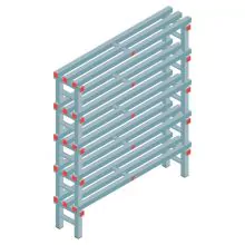 Kunststoffregal REA Euro 1450x1200x300 mm (hxbxt) 5 Ebenen