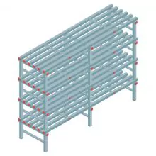 Kunststoffregal REA Euro 1450x2000x600 mm (hxbxt) 4 Ebenen