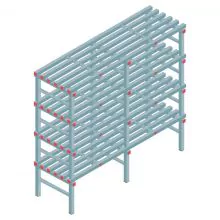 Kunststoffregal REA Euro 1600x1800x600 mm (hxbxt) 4 Ebenen