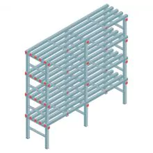 Kunststoffregal REA Euro 1750x1800x500 mm (hxbxt) 4 Ebenen