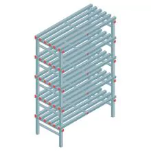 Kunststoffregal REA Euro 1850x1200x600 mm (hxbxt) 5 Ebenen