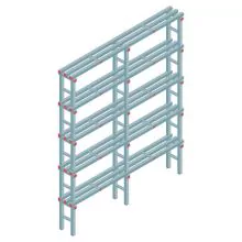 Kunststoffregal REA Euro 2050x1500x300 mm (hxbxt) 5 Ebenen