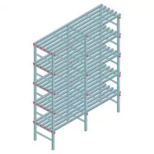Kunststoffregal REA Euro 2450x2000x600 mm (hxbxt) 5 Ebenen