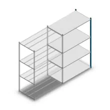 Fachbodenregal Medium Duty 2000x1300x700mm (hxbxt) 4 Ebenen blau Anbauregal