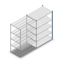 Fachbodenregal Medium Duty 2000x1300x800mm (hxbxt) 5 Ebenen blau Anbauregal