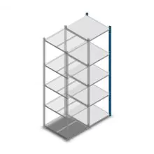 Fachbodenregal Medium Duty 2000x550x600mm (hxbxt) 5 Ebenen blau Anbauregal