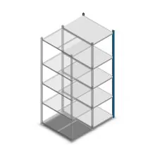 Mittellast-Fachbodenregal 2000x550x800mm (hxbxt) 5 Ebenen blau Anbauregal