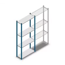 Fachbodenregal Medium Duty 2000x850x300mm (hxbxt) 4 Ebenen blau Anfangsregal