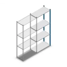 Fachbodenregal Medium Duty 2000x850x400mm (hxbxt) 4 Ebenen blau Anbauregal