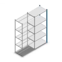 Fachbodenregal Medium Duty 2000x850x500mm (hxbxt) 5 Ebenen blau Anbauregal