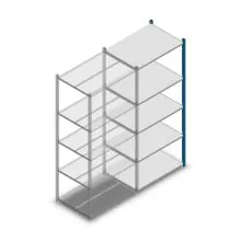 Fachbodenregal Medium Duty 2000x850x600mm (hxbxt) 5 Ebenen blau Anbauregal