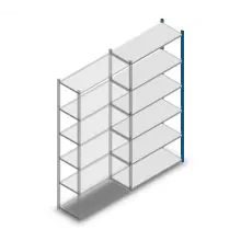 Fachbodenregal Medium Duty 2200x1000x400mm (hxbxt) 6 Ebenen blau Anbauregal