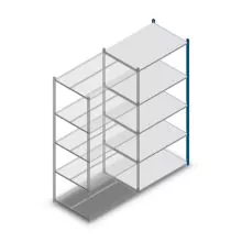 Fachbodenregal Medium Duty 2200x1000x700mm (hxbxt) 5 Ebenen blau Anbauregal