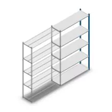Fachbodenregal Medium Duty 2200x1300x400mm (hxbxt) 5 Ebenen blau Anbauregal