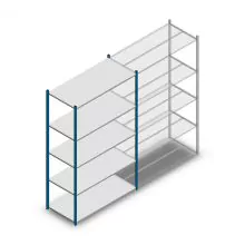 Fachbodenregal Medium Duty 2200x1300x600mm (hxbxt) 5 Ebenen blau Anfangsregal