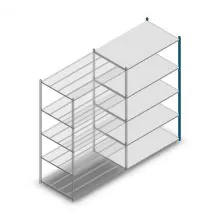 Fachbodenregal Medium Duty 2200x1300x800mm (hxbxt) 5 Ebenen blau Anbauregal