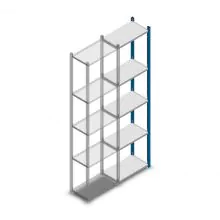 Fachbodenregal Medium Duty 2200x550x300mm (hxbxt) 5 Ebenen blau Anbauregal