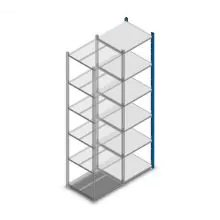 Fachbodenregal Medium Duty 2000x550x500mm (hxbxt) 6 Ebenen blau Anbauregal