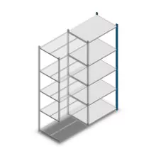 Fachbodenregal Medium Duty 2200x850x600mm (hxbxt) 5 Ebenen blau Anbauregal