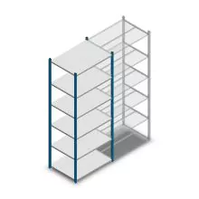 Fachbodenregal Medium Duty 2000x850x600mm (hxbxt) 6 Ebenen blau Anfangsregal