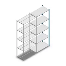 Fachbodenregal Medium Duty 2500x1000x500mm (hxbxt) 5 Ebenen blau Anbauregal
