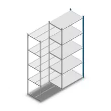 Fachbodenregal Medium Duty 2500x1000x600mm (hxbxt) 5 Ebenen Blau Anbauregal