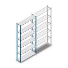 Fachbodenregal Medium Duty 2500x1150x300mm (hxbxt) 6 Ebenen blau Anfangsregal