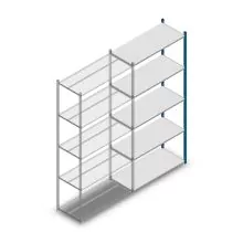 Fachbodenregal Medium Duty 2500x1150x500mm (hxbxt) 5 Ebenen blau Anbauregal