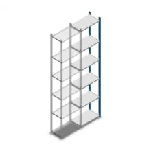 Fachbodenregal Medium Duty 2500x550x300mm (hxbxt) 6 Ebenen Blau Anbauregal