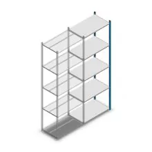 Fachbodenregal Medium Duty 2500x850x500mm (hxbxt) 5 Ebenen blau Anbauregal