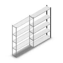 Fachbodenregal Medium Duty 2000x1300x300mm (hxbxt) 5 Ebenen Anthrazit Anbauregal