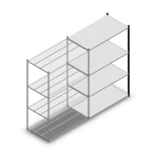 Fachbodenregal Medium Duty 2000x1300x700mm (hxbxt) 4 Ebenen anthrazit Anbauregal