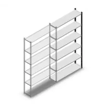 Fachbodenregal Medium Duty 2200x1150x300mm (hxbxt) 6 Ebenen anthrazit Anbauregal
