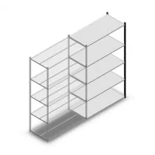 Fachbodenregal Medium Duty 2200x1300x600 mm (hxbxt) 5 Ebenen anthrazit Anbauregal