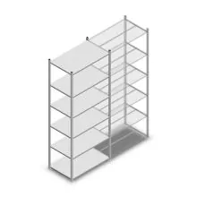Fachbodenregal Medium Duty 3000x1000x600mm (hxbxt) 6 Ebenen verzinkt Anfangsregal