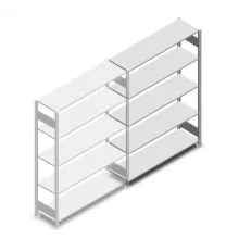 Fachbodenregal Heavy Duty 2000x1300x400 mm (hxbxt) 5 Ebenen 150 kg Anbauregal