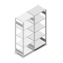 Fachbodenregal Heavy Duty 2000x750x500 mm (hxbxt) 5 Ebenen 150 kg Anbauregal